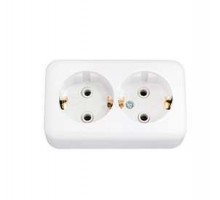 Розетка 2-м ОП с заземл. бел. БЕЛТИЗ РА16-250