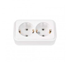 Розетка 2-м ОП с заземл. бел. БЕЛТИЗ РА16-261