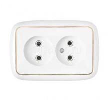 Розетка 2-м СП 6А IP20 бел. БЕЛТИЗ РС16-262