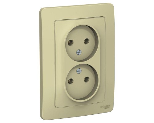 Розетка 2-м СП BLANCA 16А 250В без шторок без заземл. беж. SchE BLNRS000027