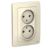 Розетка 2-м СП BLANCA 16А 250В без шторок без заземл. молоч. SchE BLNRS000022