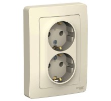Розетка 2-м СП BLANCA 16А 250В без шторок с заземл. молоч. SchE BLNRS001022