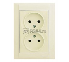 Розетка 2-м СП Defne 16А IP20 без заземл.крем Makel 42010017