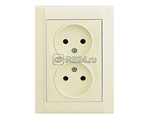 Розетка 2-м СП Defne 16А IP20 без заземл.крем Makel 42010017