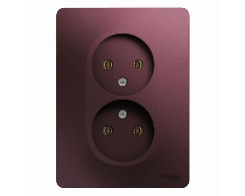 Розетка 2-м СП Glossa 16А IP20 без заземл. в сборе баклажан. SchE GSL001120