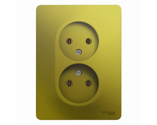Розетка 2-м СП Glossa 16А IP20 без заземл. в сборе фисташк. SchE GSL001020