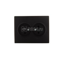 Розетка 2-м СП KARINA 16А IP20 без заземл. керам. черн. бархат LEZARD 707-4200-128
