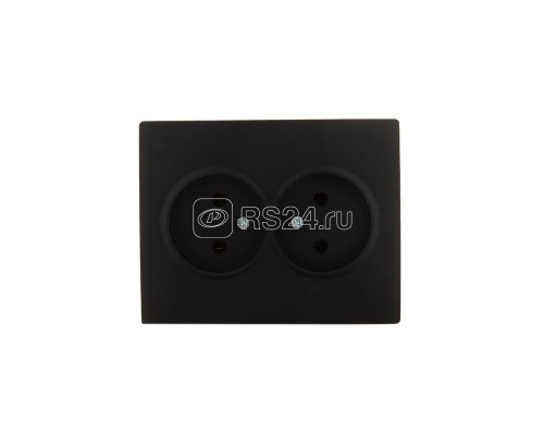 Розетка 2-м СП KARINA 16А IP20 без заземл. керам. черн. бархат LEZARD 707-4200-128