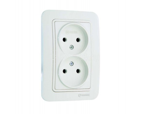 Розетка 2-м СП Lillium 16А IP20 без заземл. бел./бел. Makel 70017