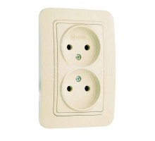 Розетка 2-м СП Lillium 16А IP20 без заземл. крем/крем Makel 70217