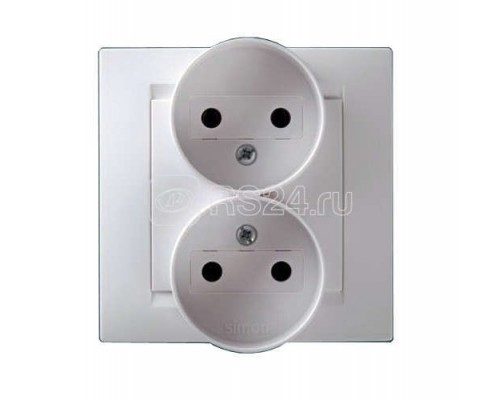 Розетка 2-м СП Simon15 16А IP20 без заземл. бел. Simon 1590457-030