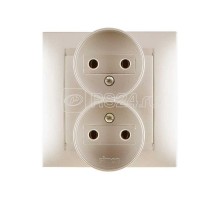 Розетка 2-м СП Simon15 без заземл. шампань Simon 1590457-034