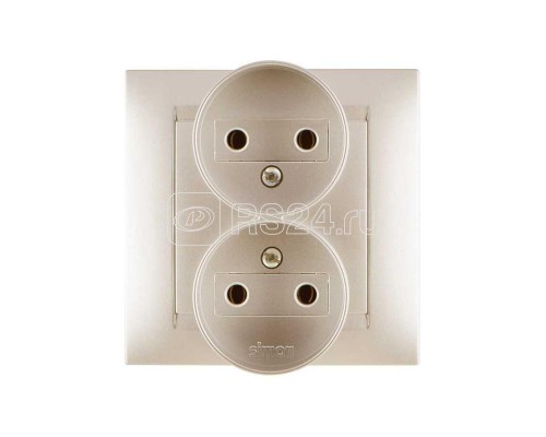 Розетка 2-м СП Simon15 без заземл. шампань Simon 1590457-034