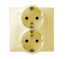 Розетка 2-м СП Simon15 с заземл. сл. кость Simon 1590459-031
