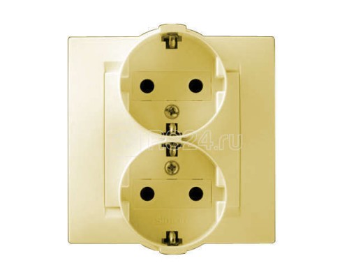 Розетка 2-м СП Simon15 с заземл. сл. кость Simon 1590459-031