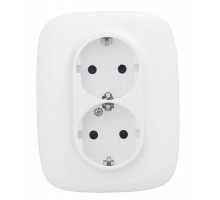 Розетка 2-м СП Valena Allure 16А IP20 250В 2х2К+З с лиц. панелью защ. шторки безвинт. зажимы бел. Leg 753726