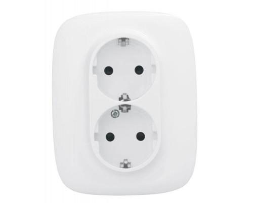 Розетка 2-м СП Valena Allure 16А IP20 250В 2х2К+З с лиц. панелью защ. шторки безвинт. зажимы бел. Leg 753726
