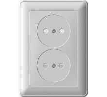 Розетка 2-м СП W59 16А IP20 защ. шторки мат. хром SchE RS16-254-58