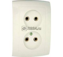 Розетка 2-м СП Елизавета 10А IP20 РС10-409 бел. Кунцево 5557