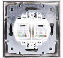 Розетка 2-м СП Мира 16А IP20 с заземл. керам. черн. бархат LEZARD 701-4242-127