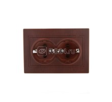 Розетка 2-м СП Мира керам. с заземл. вишня LEZARD 701-0601-127