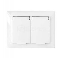 Розетка 2-м СП с защ. крышкой защ. шторки с заземл. IP44 бел. БЕЛТИЗ РС16-400