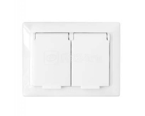 Розетка 2-м СП с защ. крышкой защ. шторки с заземл. IP44 бел. БЕЛТИЗ РС16-400