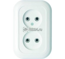 Розетка 2-м СП Валентина 10А IP20 РС10-393 бел. Кунцево 5449