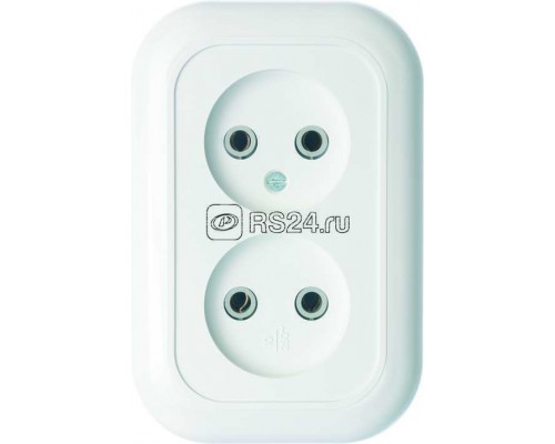 Розетка 2-м СП Валентина 10А IP20 РС10-393 бел. Кунцево 5449