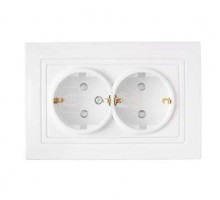 Розетка 2-м СП защ. шторки с заземл. бел. БЕЛТИЗ РС16-350