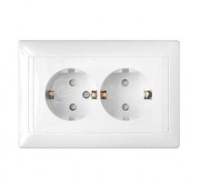Розетка 2-м СП защ. шторки с заземл. бел. БЕЛТИЗ РС16-351