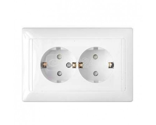 Розетка 2-м СП защ. шторки с заземл. бел. БЕЛТИЗ РС16-351