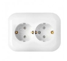 Розетка 2-м СП защ. шторки с заземл. бел. БЕЛТИЗ РС16-357