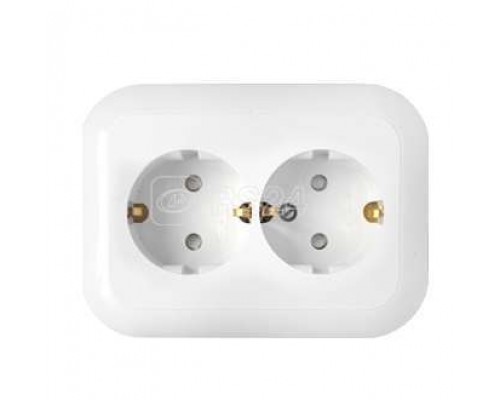 Розетка 2-м СП защ. шторки с заземл. бел. БЕЛТИЗ РС16-357