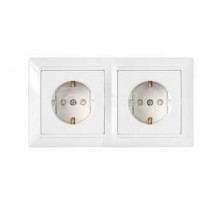 Розетка 2-м СП защ. шторки с заземл. бел. БЕЛТИЗ РС16-358