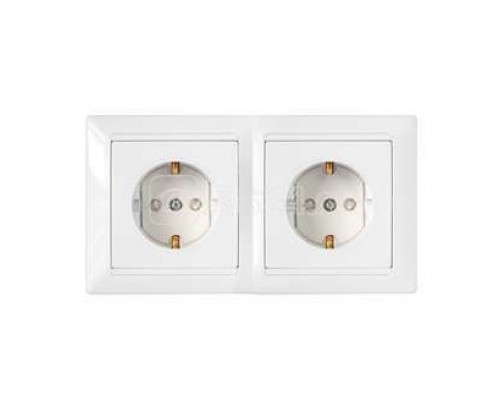 Розетка 2-м СП защ. шторки с заземл. бел. БЕЛТИЗ РС16-358