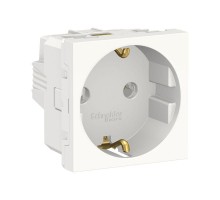 Розетка 2-мод. UNICA MODULAR без защ. шторок с заземл. винт. зажим 16А 250В бел. SchE NU303618