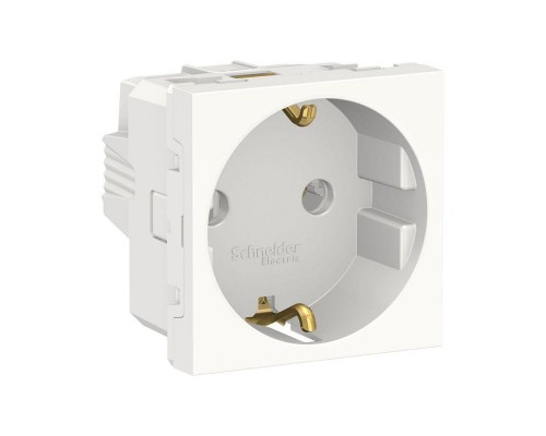 Розетка 2-мод. UNICA MODULAR без защ. шторок с заземл. винт. зажим 16А 250В бел. SchE NU303618