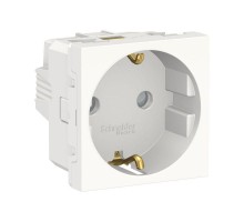 Розетка 2-мод. UNICA MODULAR защ. шторок с заземл. винт. зажим 16А 250В бел. SchE NU303718