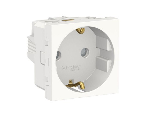 Розетка 2-мод. UNICA MODULAR защ. шторок с заземл. винт. зажим 16А 250В бел. SchE NU303718