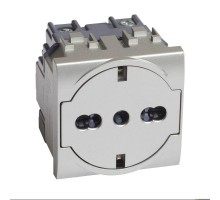 Розетка 2К+З LivingLight 16А 250В алюм. Leg BTC NT4140/16F