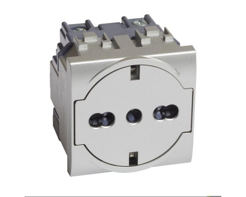 Розетка 2К+З LivingLight 16А 250В алюм. Leg BTC NT4140/16F