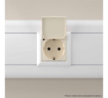 Розетка 2мод. 3п 2P+E Avanti Ванильная дымка с защ. крышкой защ. шторки DKC 4405012