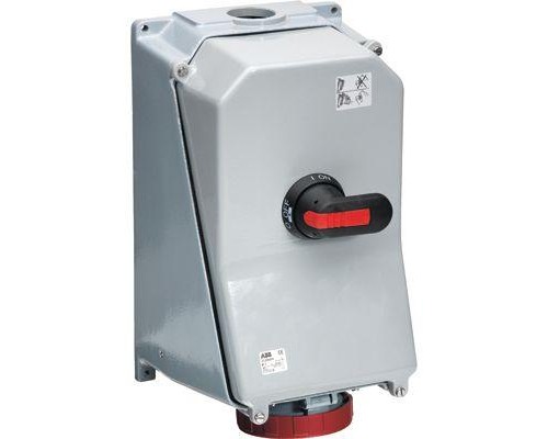 Розетка 3125MM6 125А 3P+E 6ч с выкл. и мех. блокировкой металл. IP44 ABB 2CMA168048R1000