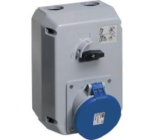 Розетка 363MM9 63А 3P+E 9ч с выкл. и мех. блокировкой металл. IP44 ABB 2CMA168038R1000