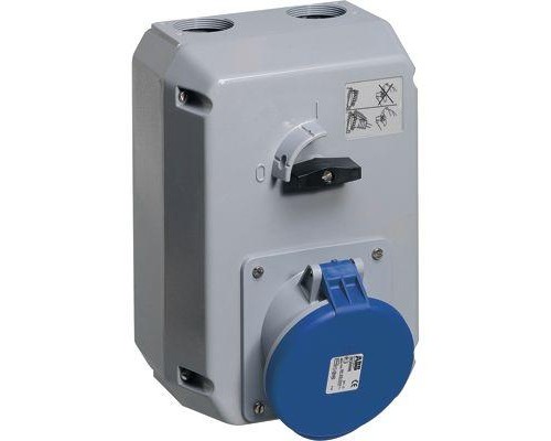 Розетка 363MM9 63А 3P+E 9ч с выкл. и мех. блокировкой металл. IP44 ABB 2CMA168038R1000