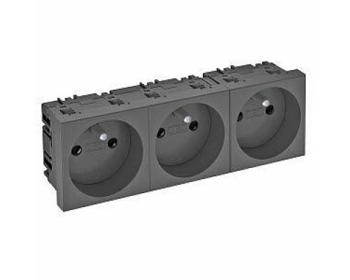 Розетка 3-м 10/16А 250В STD-F0 SWGR3 0град. франц. станд. черн. OBO 6120200