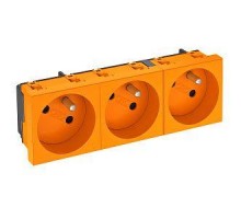 Розетка 3-м 10/16А 250В STD-F3 ROR3 33град. франц. станд. оранж. OBO 6120264