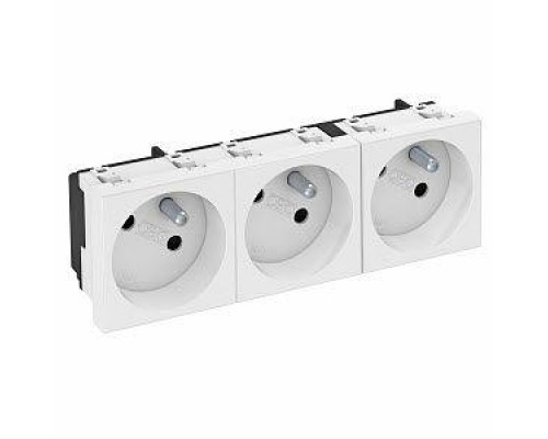 Розетка 3-м 10/16А 250В STD-F3 RW3 33град. франц. станд. бел. OBO 6120262