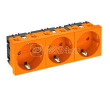 Розетка 3-м 16А 250В STD-D0 ROR3 135х45 прям. 0град. с заземл. оранж. OBO 6120044